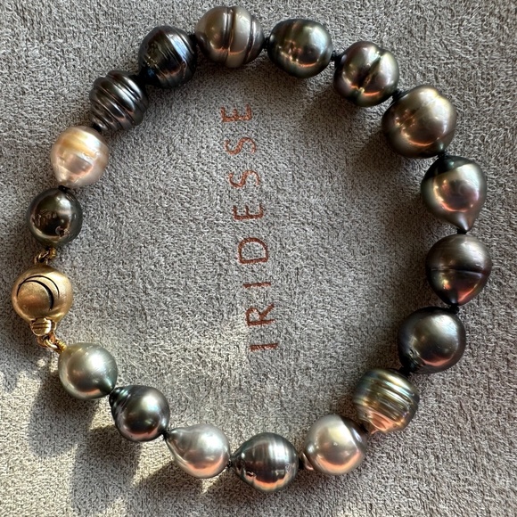 Designer Tiffany & Co IRIDESSE 14K Yellow Gold Tahitian Baroque Pearl Bracelet - Picture 9 of 15